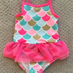 Mermaid scale swimsuit snaps
Carter's Pink and Teal Scallop One Piece Swimsuit